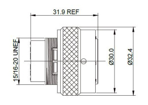 Kabelstecker; ohne Endhülse; Größe 16; 19 Pol; IP69K