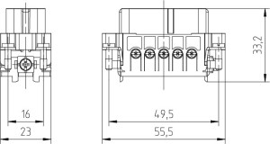 C146A; Buchseneinsatz 10-polig; Schraubanschluss