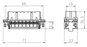 C146A; Buchseneinsatz 16-polig; Schraubanschluss
