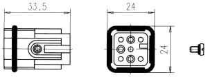 C146D; Male Insert 7 Pole; Crimp