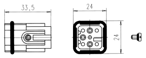 C146D; Male Insert 8 Pole; Crimp