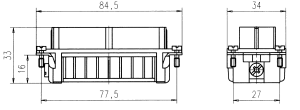 C146E; Buchseneinsatz 16-polig; Crimp