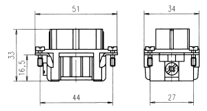 C146E; Buchseneinsatz 6-polig; Crimp