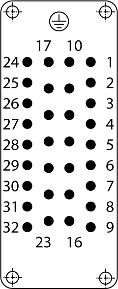 C146E; Male Insert 32 Pole; Crimp