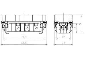 C146E; Male Insert 6 Pole; Screw