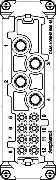 C146K; Buchseneinsatz 12-polig; Schraubanschluss