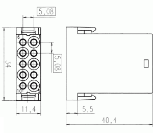 C146M; Female Module 10 Pole; Crimp