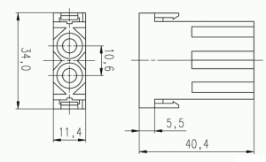 C146M; Buchsenmodul 2-polig; Crimp