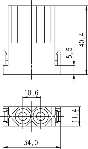C146M; Buchsenmodul 2-polig; Crimp