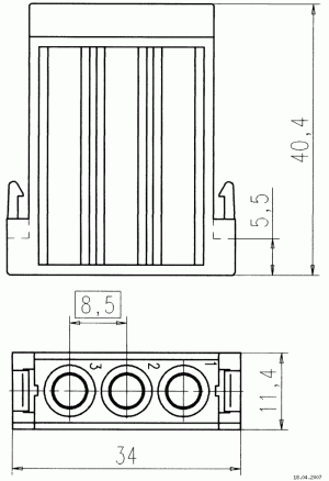 C146M; Female Module 3 Pole; Crimp
