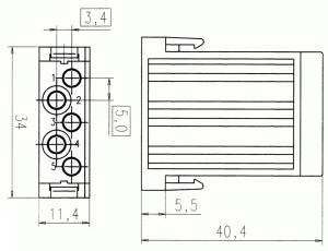C146M; Female Module 5 Pole; Crimp