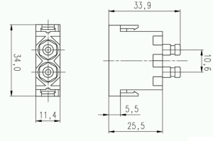 C146M; Stiftmodul 2-polig; Crimp