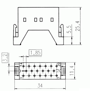 C146M; Stiftmodul 20-polig; Crimp