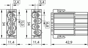 C146M; Stiftmodul 4-polig; Crimp