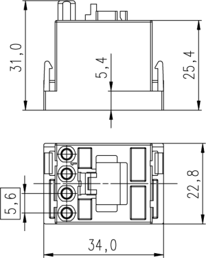 C146M; Male Module 4 Pole; Crimp