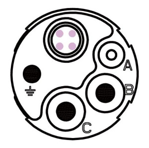 Kupplungsstecker; Schraub; 2+PE+1+4 Hybrid; Crimpen; 11-14,5mm; IP67