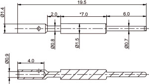 Stiftkontakt; 0,7mm; 0,1-0,37mm²; vergoldet; 500 im Beutel