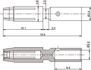 Socket Contact; 2mm; 0,5-2,5mm²; gold-plated; Bag of 500