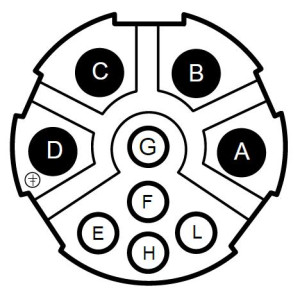 Male Receptacle; Threaded; Flange; 4+5 Pin; IP67